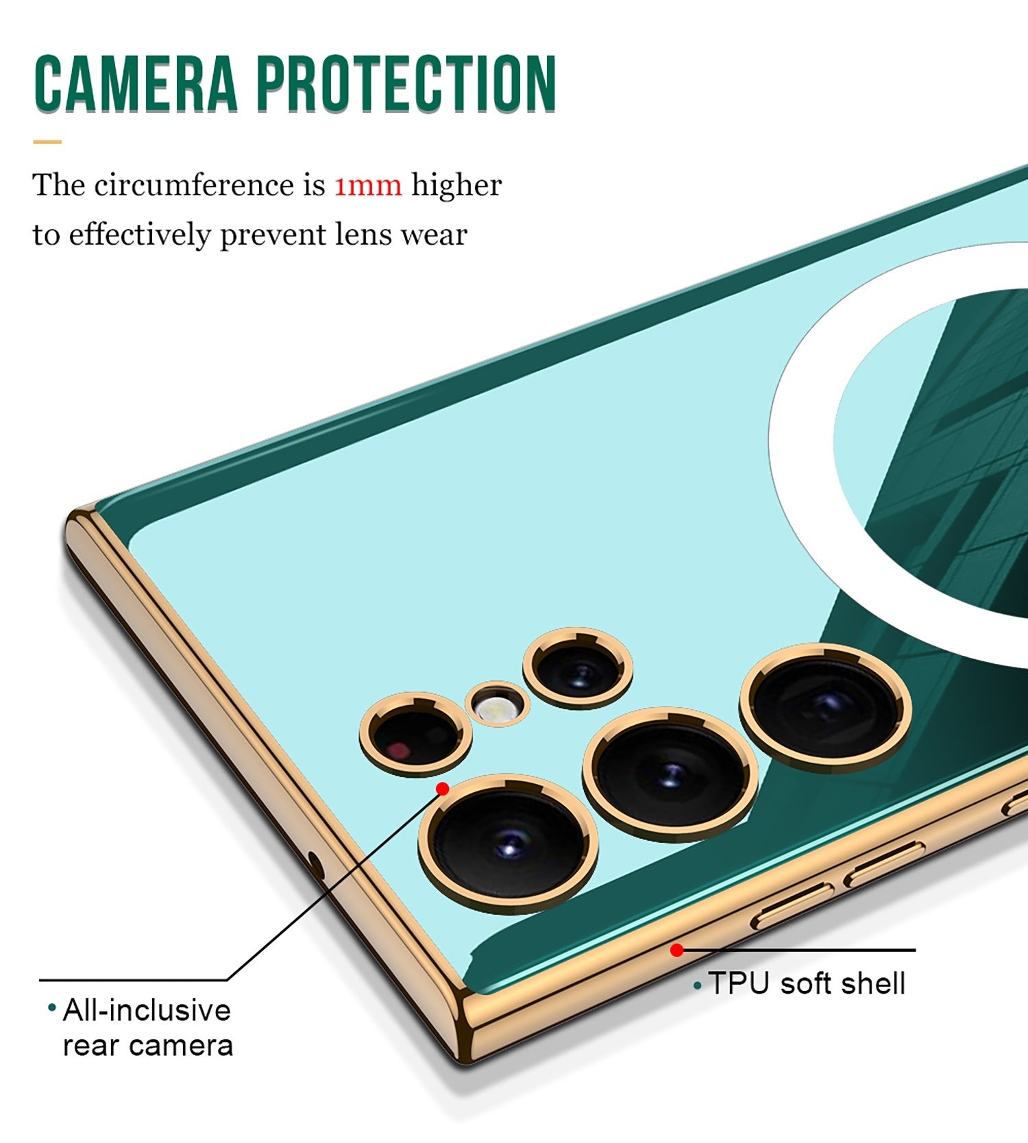 Wireless Charger Circle Magnetic Drop-resistant S24 Ultra-thin Plating Protective Cover Phone Case Wireless Charger Circle Magnetic Drop-resistant S24 Ultra-thin Plating Protective Cover Phone Case